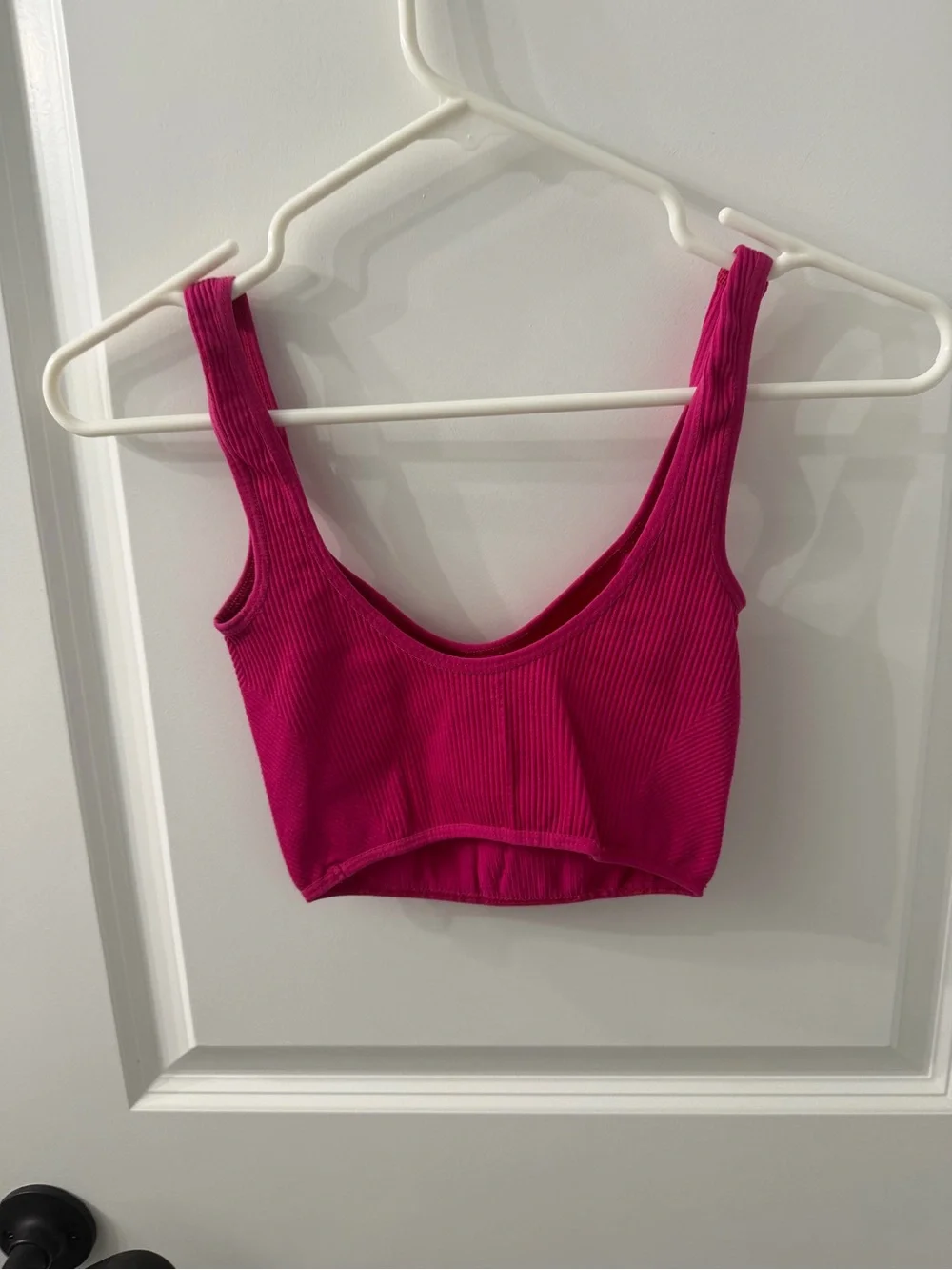 Urban Outfitters Fuchsia Ribbed Cropped Tank Top